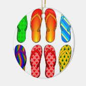 Flip Flops farbenfrohe Fun Beach Thema Sommergesch Keramikornament (Links)