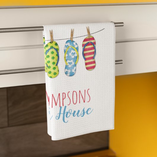 Flip Flops farbenfrohe Personalisierte Beach House Geschirrtuch
