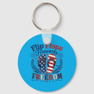 Flip Flops Feuerwerk Dom USA-Flagge Sommer 4. Juli Schlüsselanhänger