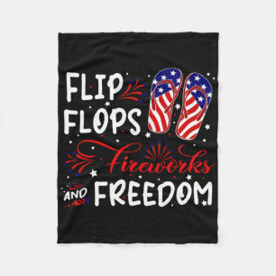 Flip Flops Feuerwerke und Freiheit Shirt 4. Juli Fleecedecke