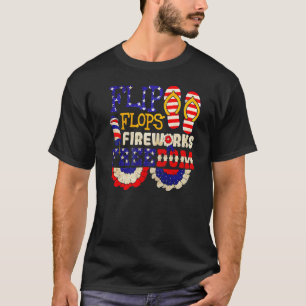 Flip Flops Fireworks & Freedom 4. Juli Patrio T-Shirt