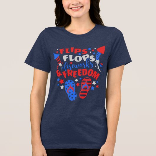 FLIP-FLOPS-FIREWORKS & FREEDOM-Firecracker Tri-Blend Shirt (Vorderseite)
