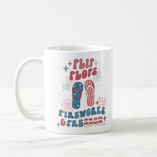 Flip Flops Fireworks Freedom Kaffeetasse (Links)
