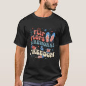Flip Flops Fireworks Freedom Patriotic Vierte J T-Shirt (Vorderseite)