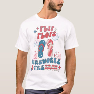 Flip Flops Fireworks Freedom T-Shirt