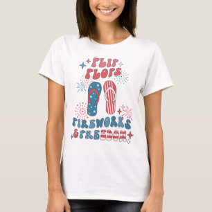 Flip Flops Fireworks Freedom T-Shirt