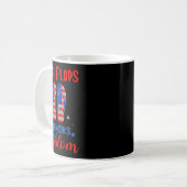 Flip Flops Fireworks und Freedom American Flag 4. Kaffeetasse (Vorderseite Links)