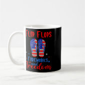 Flip Flops Fireworks und Freedom American Flag 4. Kaffeetasse (Links)