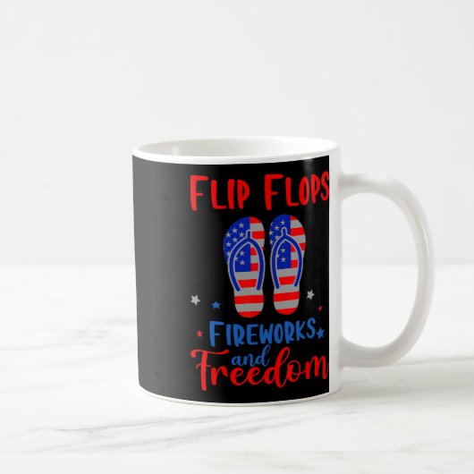 Flip Flops Fireworks und Freedom American Flag 4. Kaffeetasse (Rechts)