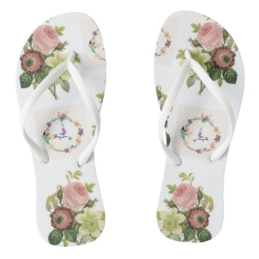 Flip Flops floral Badesandalen (Fußbett)