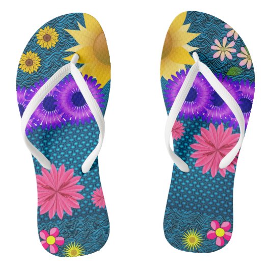 Flip Flops floral Badesandalen (Fußbett)