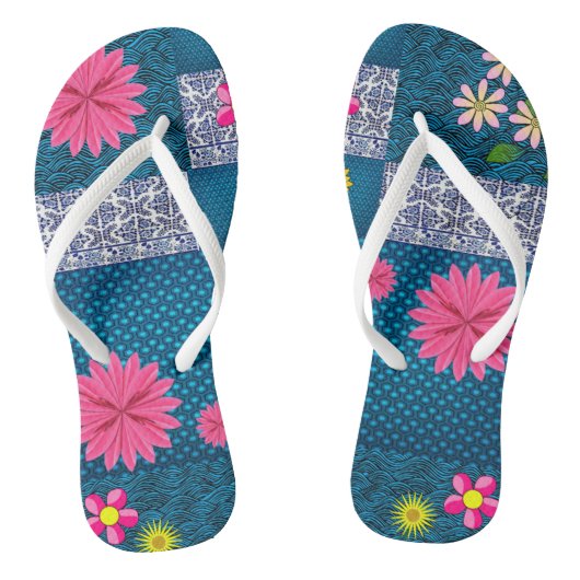 Flip Flops floral Badesandalen (Fußbett)