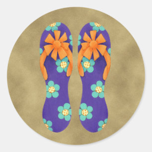 Flip Flops floraler Aufkleber