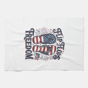 Flip Flops Freiheit Patriotisches Sommer-Shirt Des Geschirrtuch