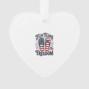 Flip Flops Freiheit Patriotisches Sommer-Shirt Des Ornament