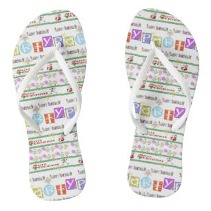 Flip Flops frohe Weihnachten glücklich Geburtstag Badesandalen
