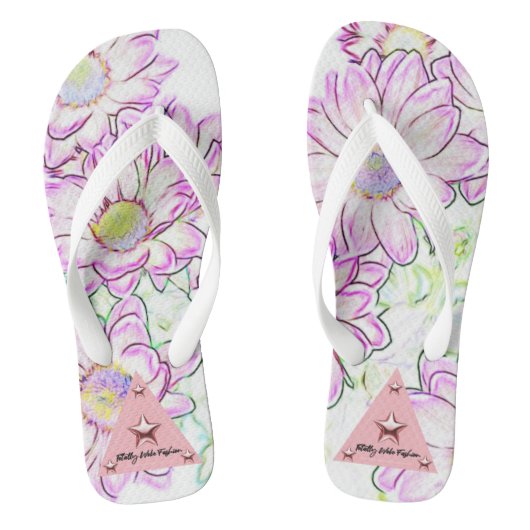 Flip Flops für Lila Blütenerwachsene Badesandalen (Fußbett)