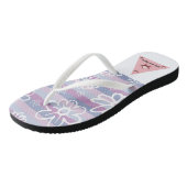 Flip Flops für Lila und rosa Blütenerwachsene Frau Badesandalen (Schrägansicht)