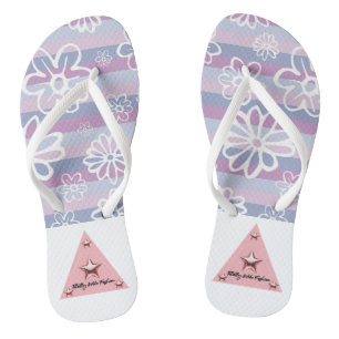 Flip Flops für Lila und rosa Blütenerwachsene Frau Badesandalen
