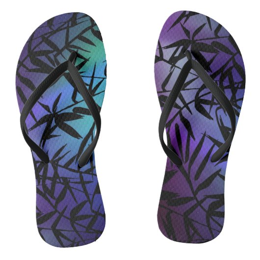 Flip Flops für Männer mit dunklem Leafy Sky Badesandalen (Fußbett)