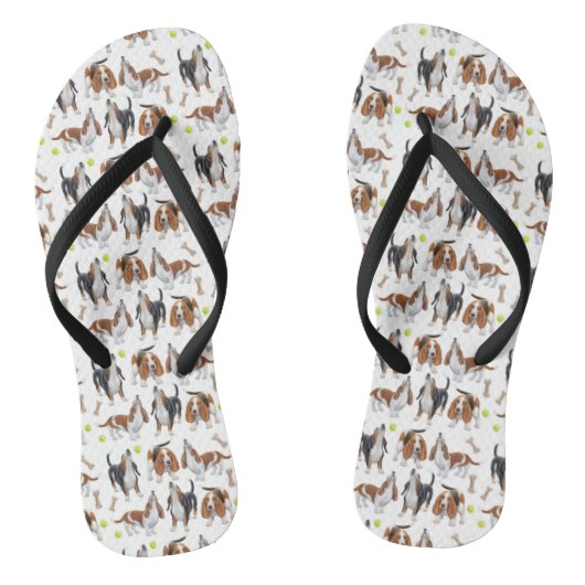 Flip Flops für Niedliche Howling Basset-Hunde Badesandalen (Fußbett)