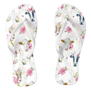 Flip Flops für sie mit Kuhdesign Badesandalen
