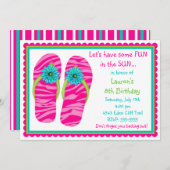 Flip Flops Geburtstag Einladungen (Vorne/Hinten)