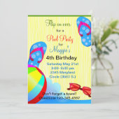 Flip Flops Geburtstagsfeier Einladung (Stehend Vorderseite)