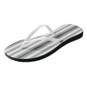 Flip Flops, grau und weiß Streifen Badesandalen (Schrägansicht)