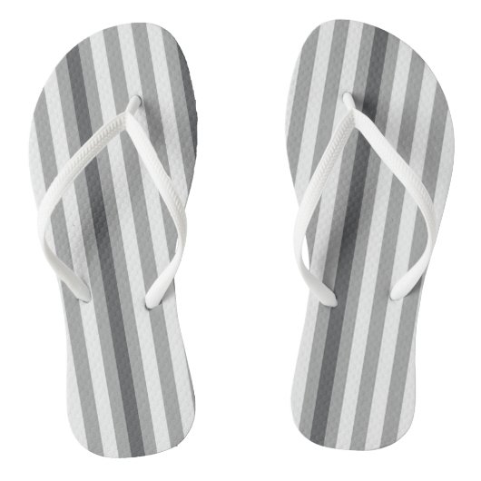 Flip Flops, grau und weiß Streifen Badesandalen (Fußbett)