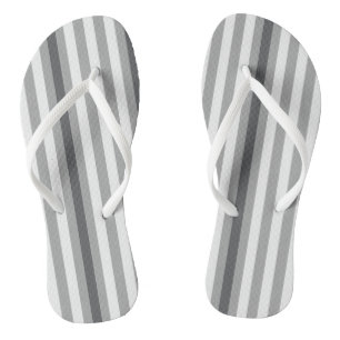 Flip Flops Grau-Weiß Gestreift Badesandalen