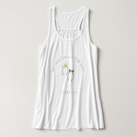 Flip Flops Green Blume Beach Wedding Tank Top