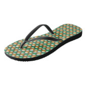 Flip Flops - Green und Gold Diamond Shapes Badesandalen (Schrägansicht)