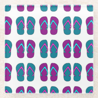 Flip Flops: Hellweiß Vintag. Glasuntersetzer