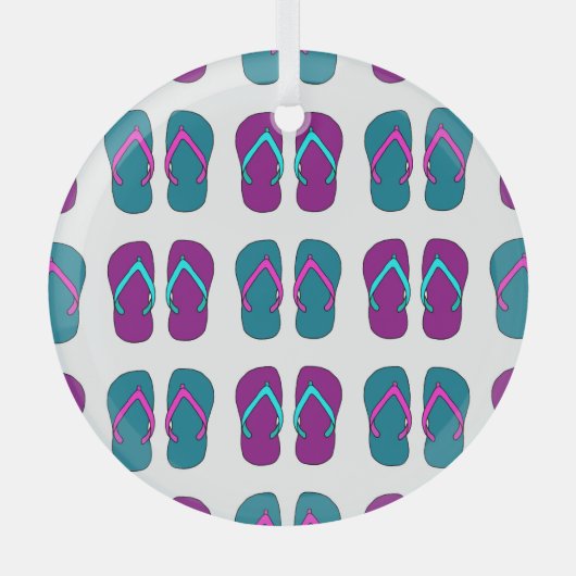 Flip Flops: Hellweiß Vintag. Ornament Aus Glas (Vorderseite)
