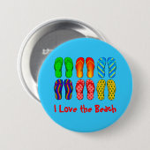 Flip Flops, ich Liebe den Strand, Button (Vorne & Hinten)