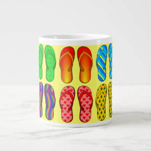 Flip-Flops...Ich Liebe den Strand! Jumbo-Tasse
