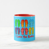 Flip Flops, ich Liebe den Strand, Tasse (Zentrum)