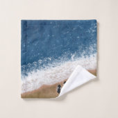 Flip Flops im Sand am Strand Badhandtuch Set (Waschlappen)