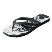 Flip Flops im Schwarz-Weiß-Marmor-Stil Badesandalen (Schrägansicht)