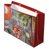 Flip Flops in Palm Tree mit Weihnachtsbeleuchtung Große Geschenktüte (Vorderseite Schrägansicht)