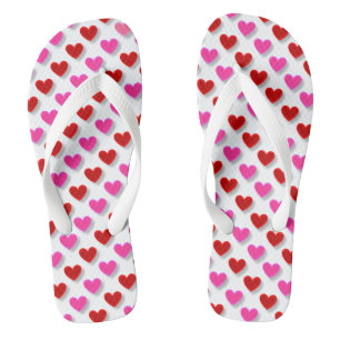 Flip Flops in Rosa und Rotes Herz Badesandalen