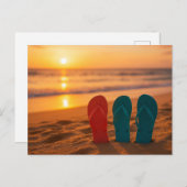 Flip Flops in the SandPostcard Postkarte (Vorne/Hinten)