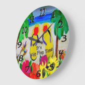 Flip Flops Insel Zeit Wand Uhr. Große Wanduhr (Winkel)