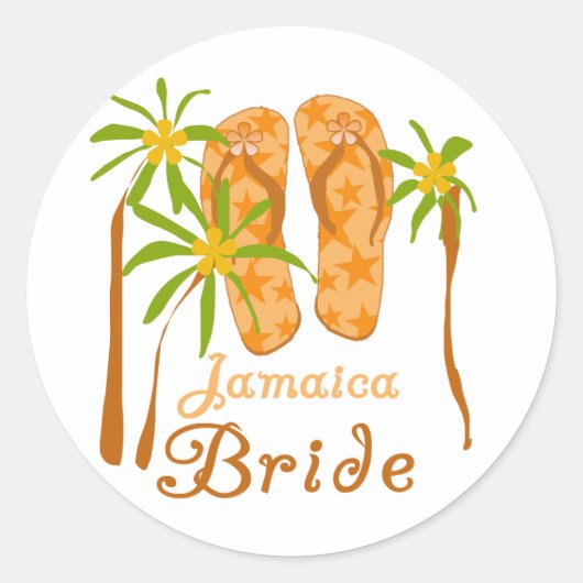 Flip Flops Jamaica Bride Runder Aufkleber (Vorderseite)