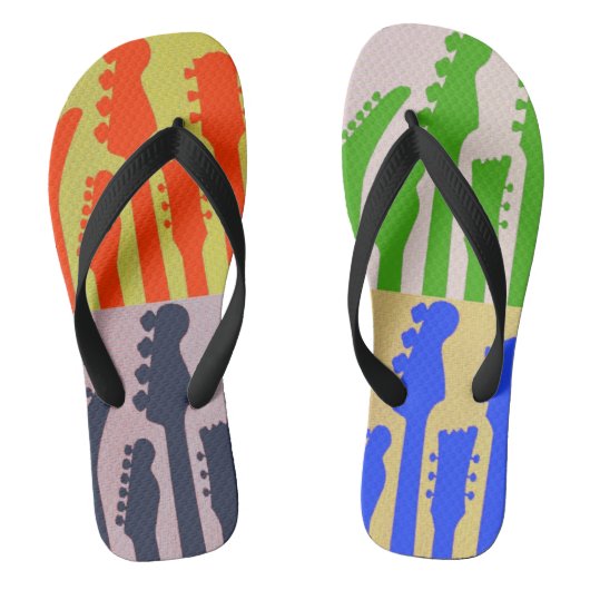 Flip Flops Mehrfarbiges Gitarrendesign Badesandalen (Fußbett)