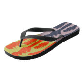 Flip Flops Mehrfarbiges Gitarrendesign Badesandalen (Schrägansicht)