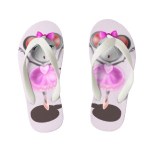 Flip Flops mit Ballerina Mouse - Funny Kinderbadesandalen
