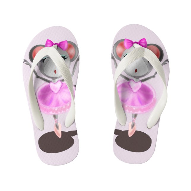 Flip Flops mit Ballerina Mouse - Funny Kinderbadesandalen (Fußbett)