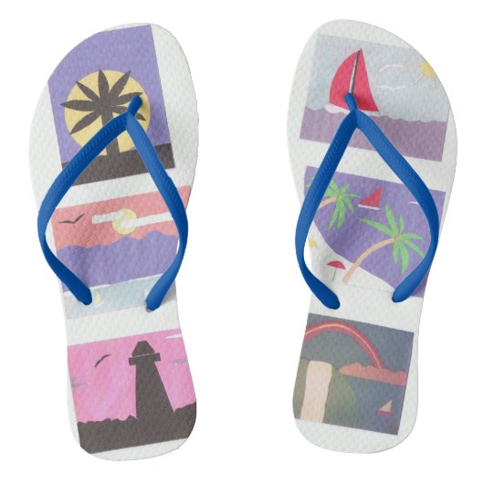 Flip Flops mit Beach Szenen Flip Flops Badesandalen (Fußbett)